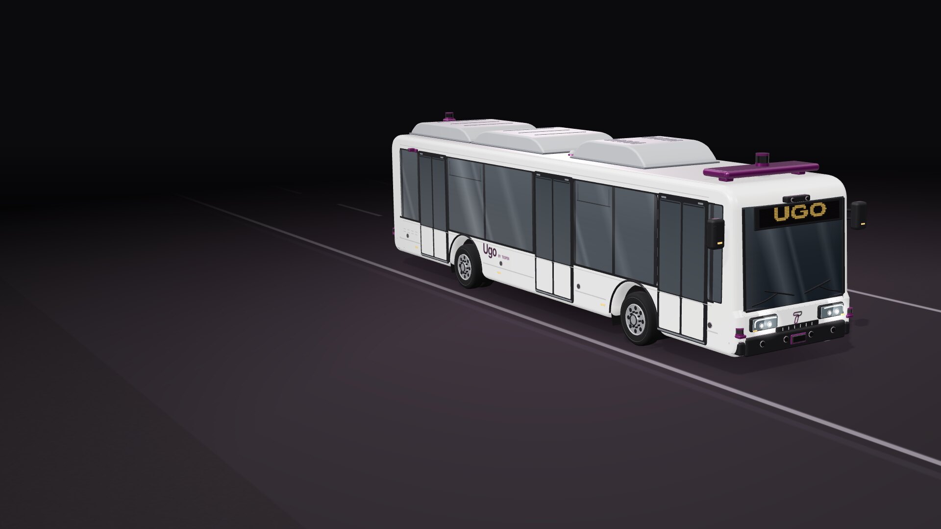 Three-quarter concept rendering of the Ugo-equipped city bus